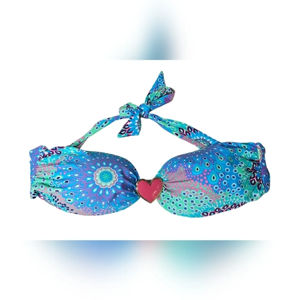 Luli Fama Vibrant Tropical Bikini Top - Sz XL